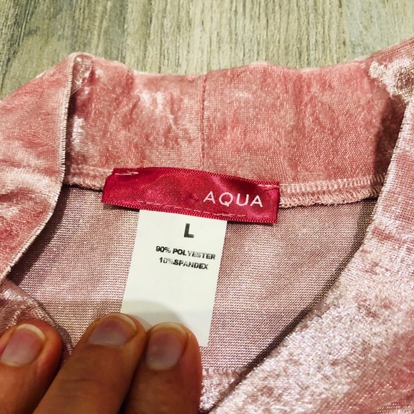 Aqua Crushed Velvet Shift Dress Pink - Picture 4 of 5